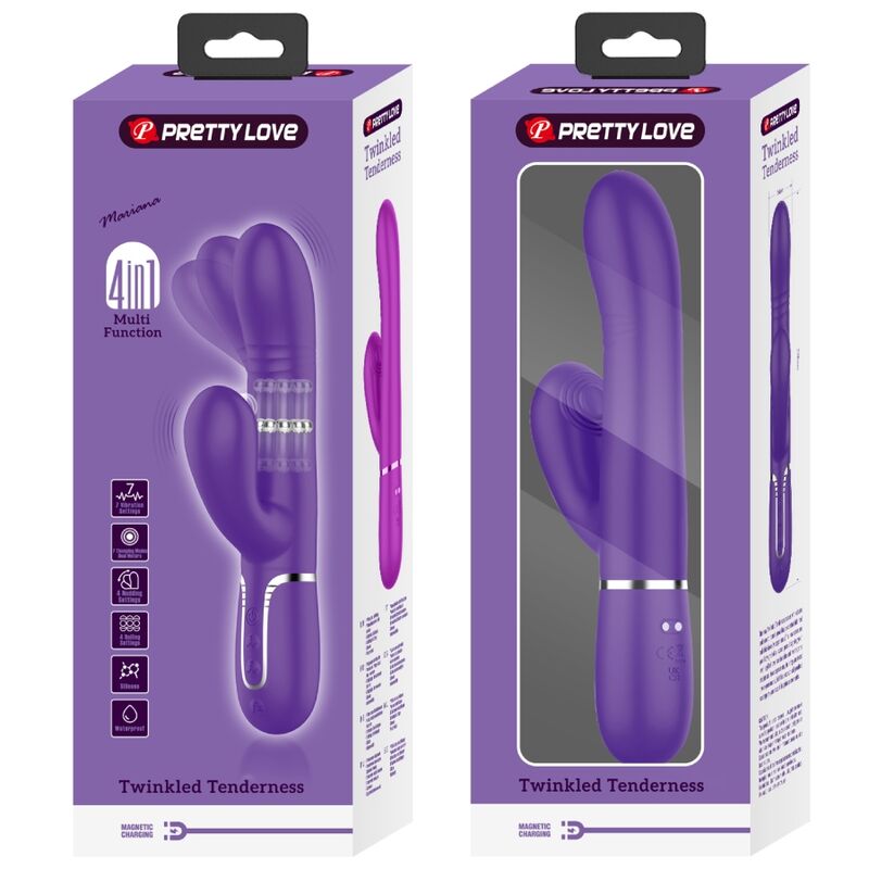 Pretty Love G-Spot Multifunzione vibratore rabbit viola 4 movimenti