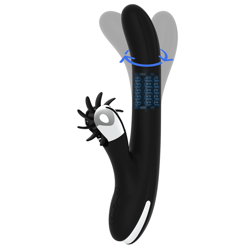 Black&Silver Storm vibratore rabbit rotante punto G clitoride