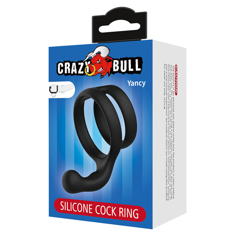 Crazy Bull Yancy anello fallico doppio nero in silicone