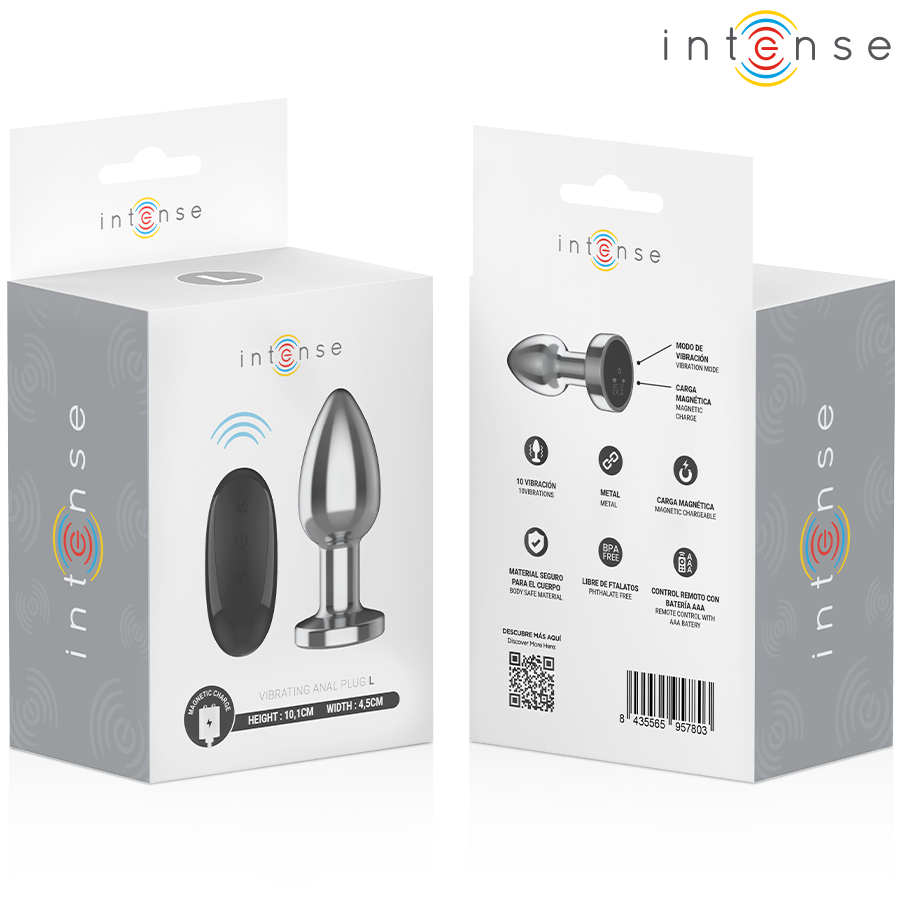 Intense plug vibrante in metallo taglia L
