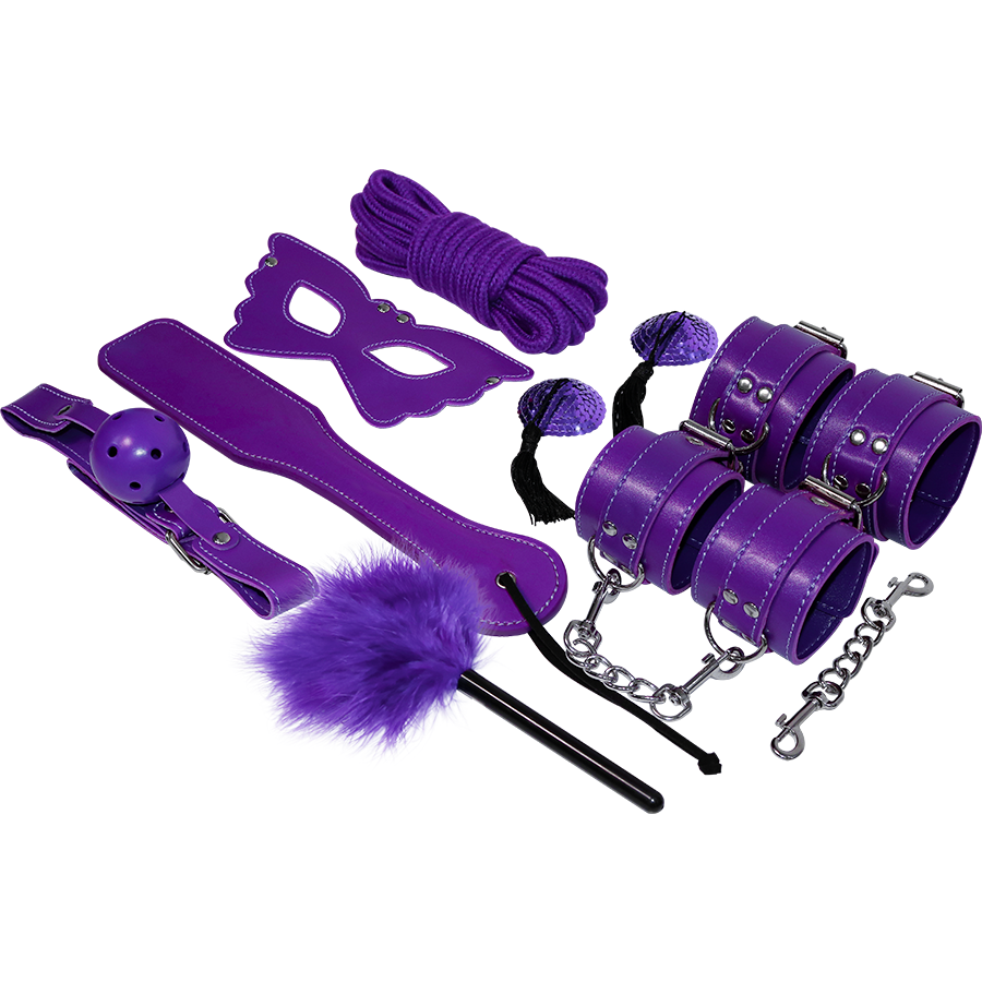 Experience Kit BDSM Viola set bondage 8 pezzi