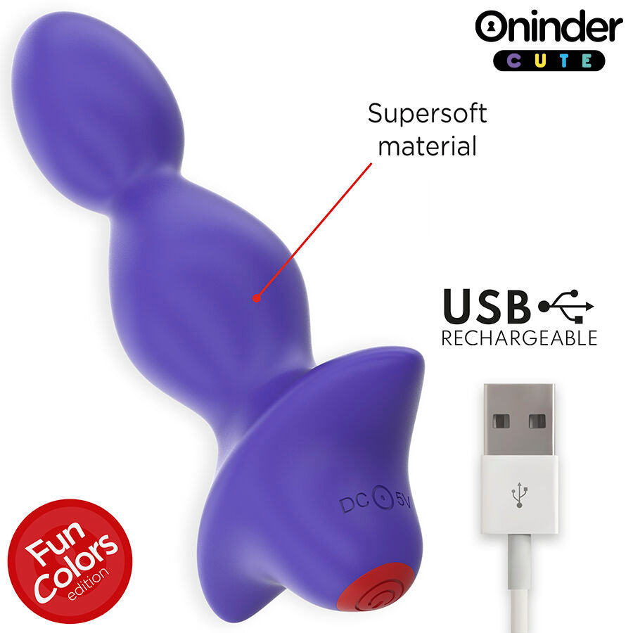 Oninder Cute plug anale vibrante viola con app