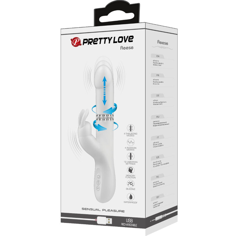 Pretty Love Reese vibratore rotante argento punto G ricaricabile