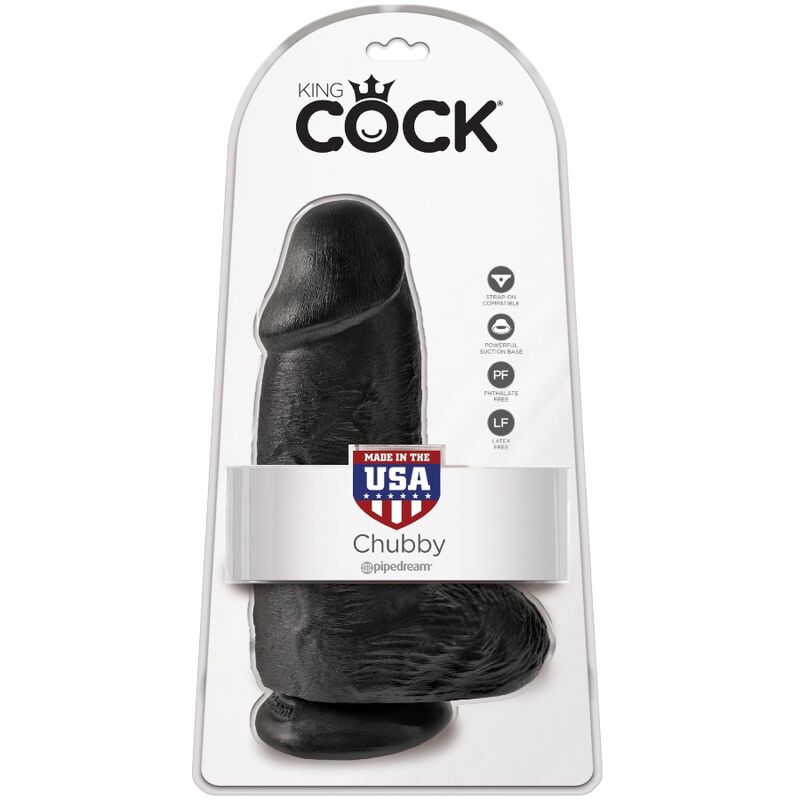 King Cock Chubby 23 cm dildo nero ventosa realistico