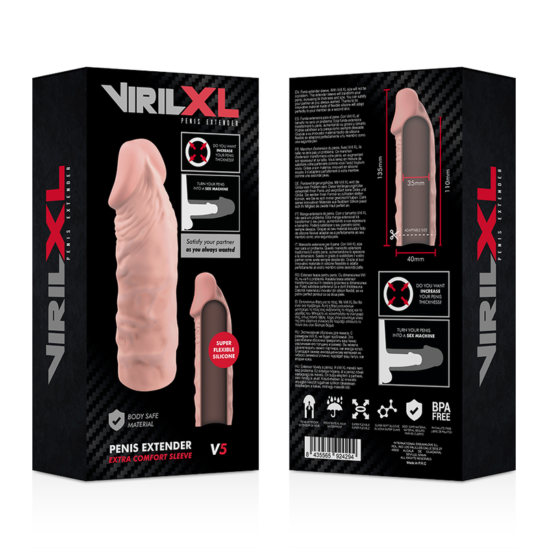VirilXL V5 guaina silicone naturale 11 cm ampia