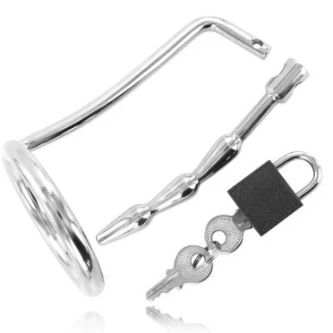 Metal Hard Anello uretrale con lucchetto metallo 45 mm