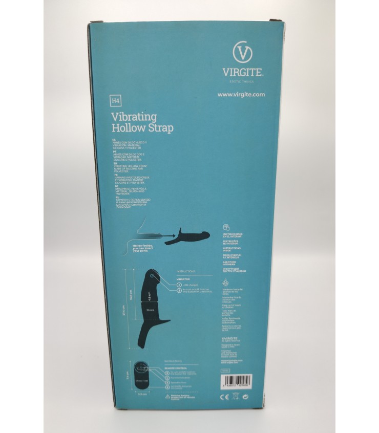 Love Hit by Virgite H4 strap-on cavo vibrante taglia L silicone