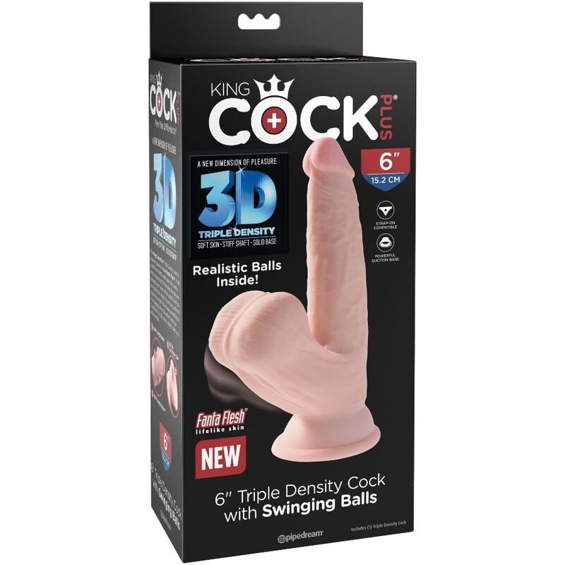 King Cock Plus 3D dildo realistico 12,7 cm sfere oscillanti