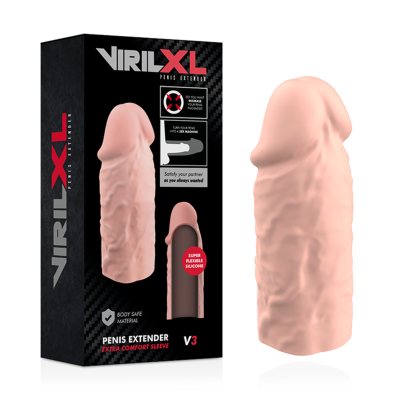 VirilXL V3 guaina pene in silicone naturale 8,5 cm