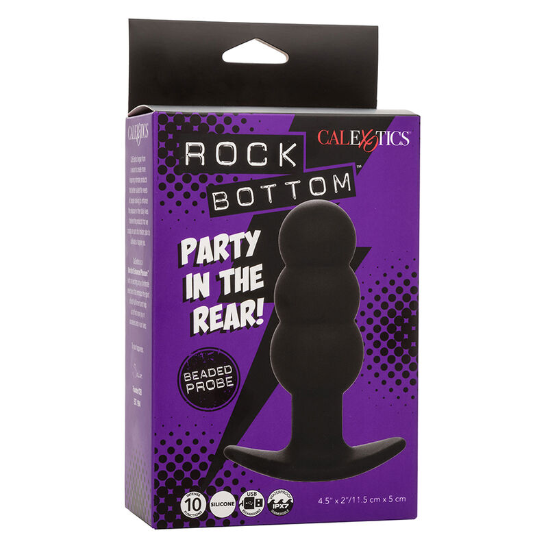 CalExotics Rock Bottom Perline plug vibrante nero silicone