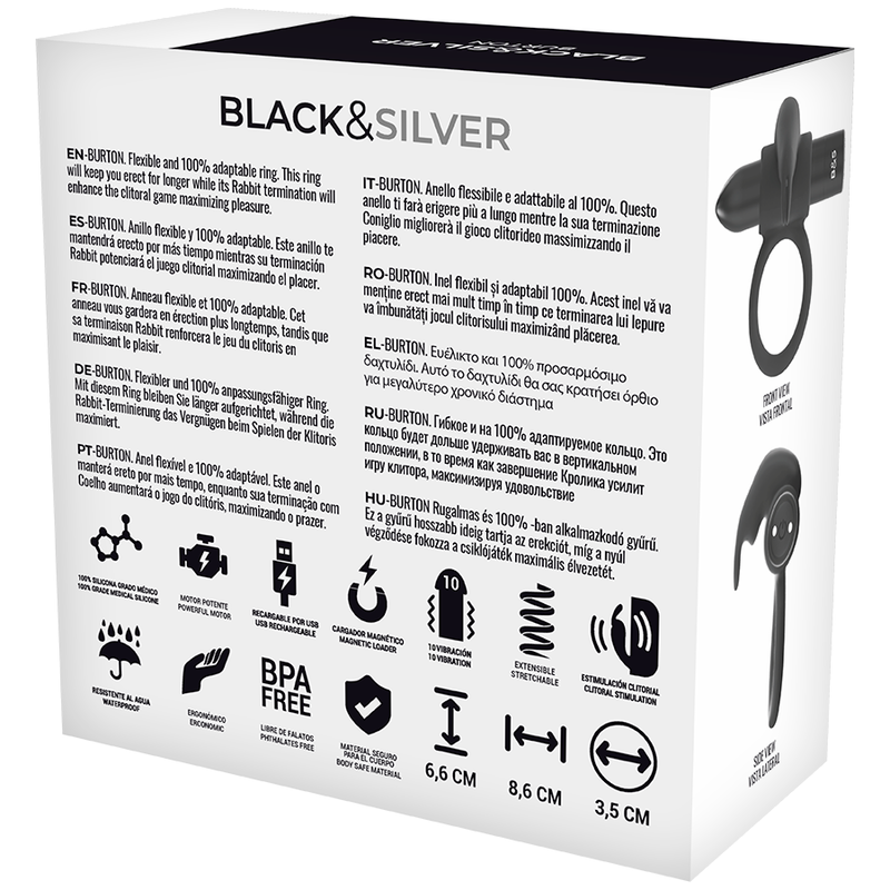 Frutille Black&Silver Burton anello vibrante nero 10 modi