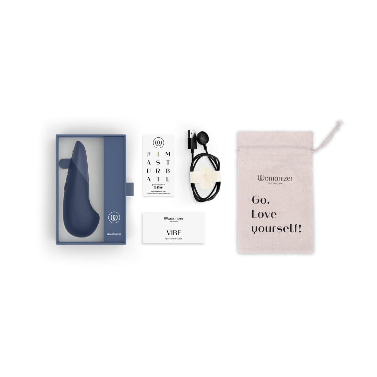 Womanizer Mini vibratore clitoride blu resistente all'acqua