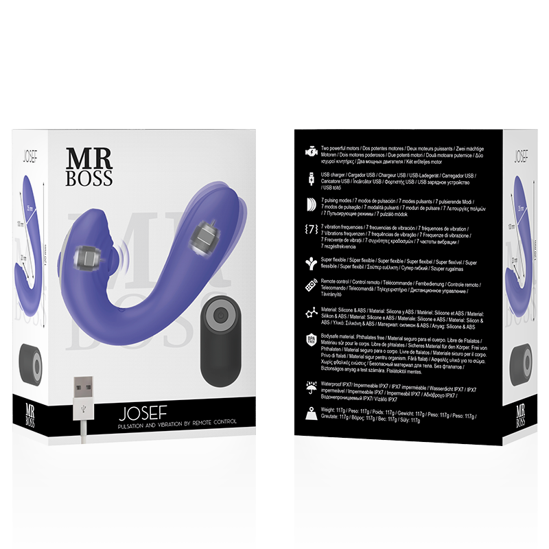 Mr Boss Josef vibratore coppia punto G telecomando 12 cm