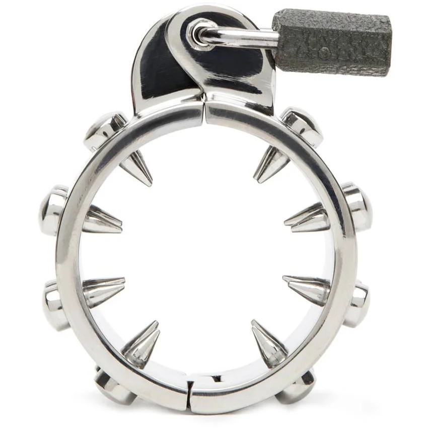 Metal Hard anello di castità con punte in acciaio 3,8 cm