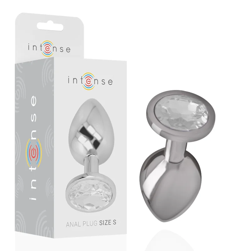 Intense Gioiello plug anale metallo argento taglia S