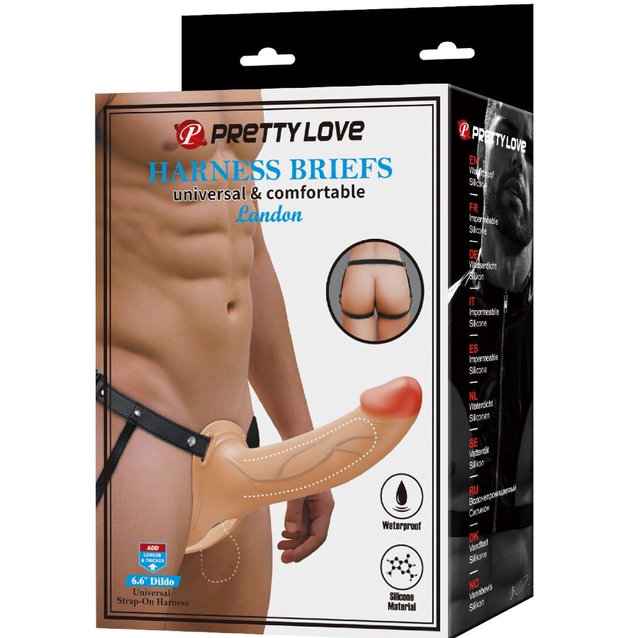 Pretty Love Landon strap-on dildo cavo 18 cm silicone