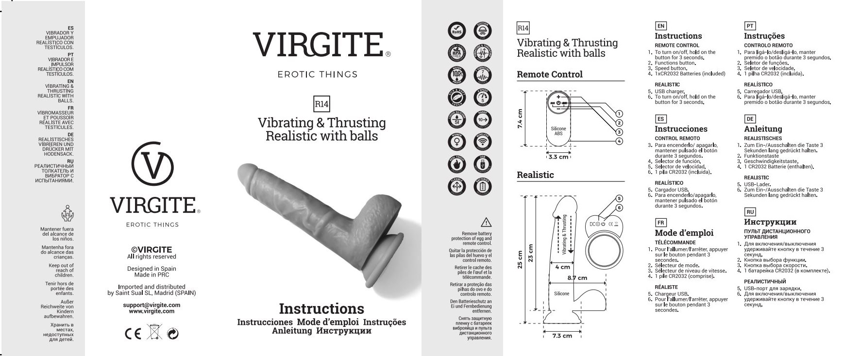 Virgite Love Hit R13 vibratore realistico 20 cm nero