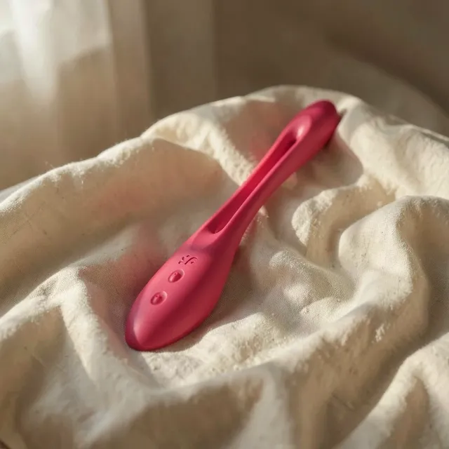 Satisfyer Elastic Joy vibratore rosso flessibile 2 motori
