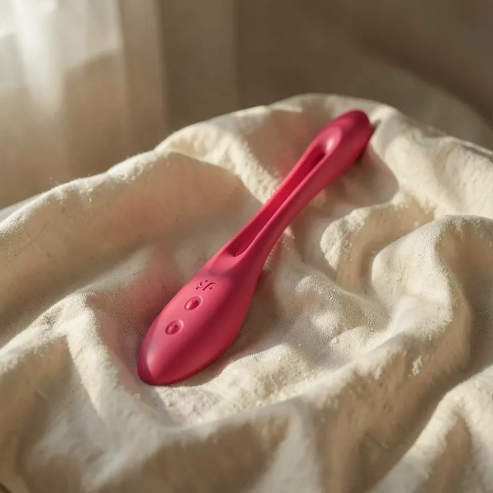 Satisfyer Elastic Joy vibratore rosso flessibile 2 motori