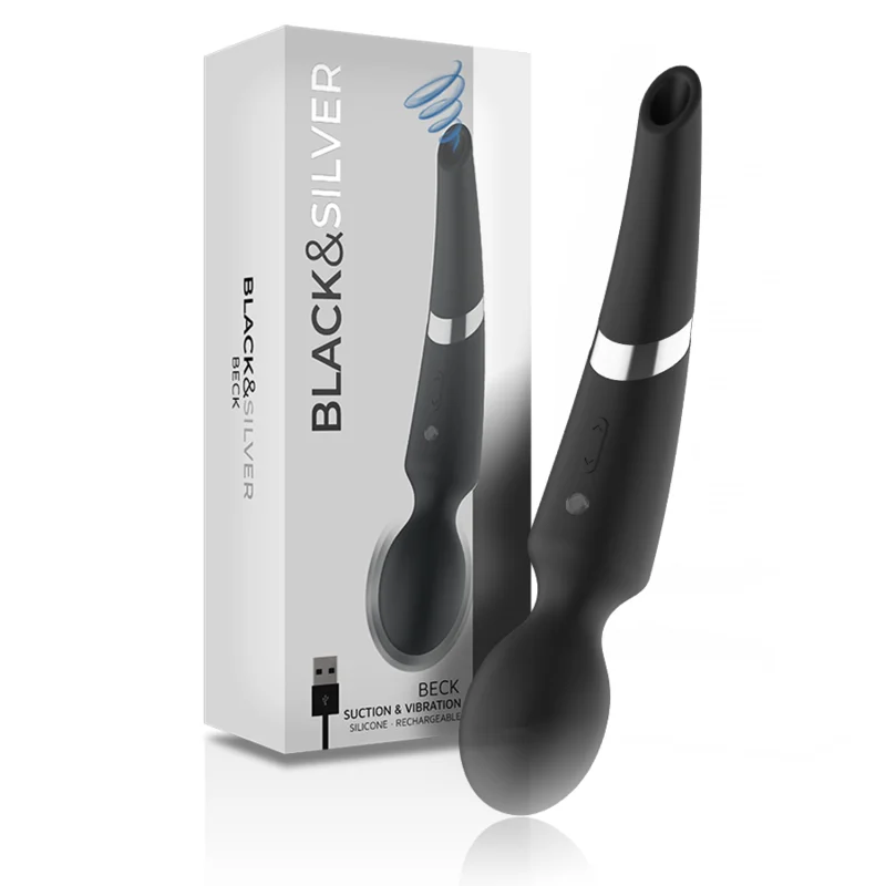 Black&Silver Beck Wand 2in1 vibratore massaggiatore