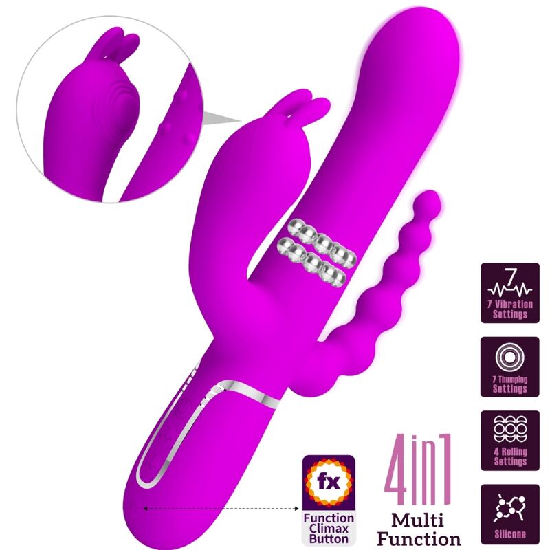 Pretty Love Cammy vibratore rabbit triplo silicone