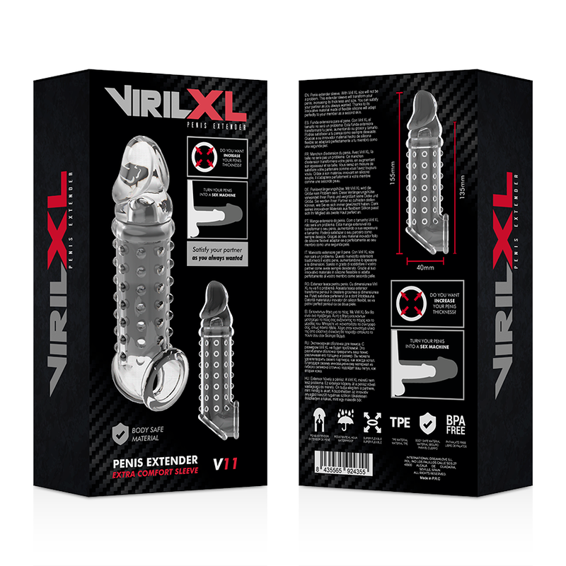 VirilXL V11 guaina pene trasparente strutturata