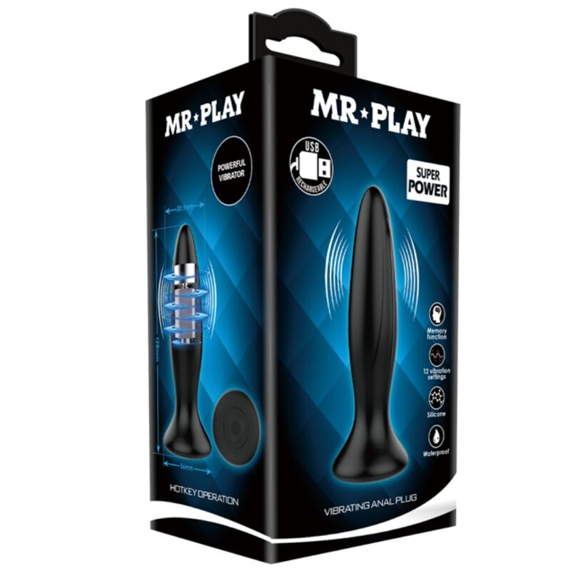 Mr Play plug anale vibrante silicone ricaricabile 12 modi