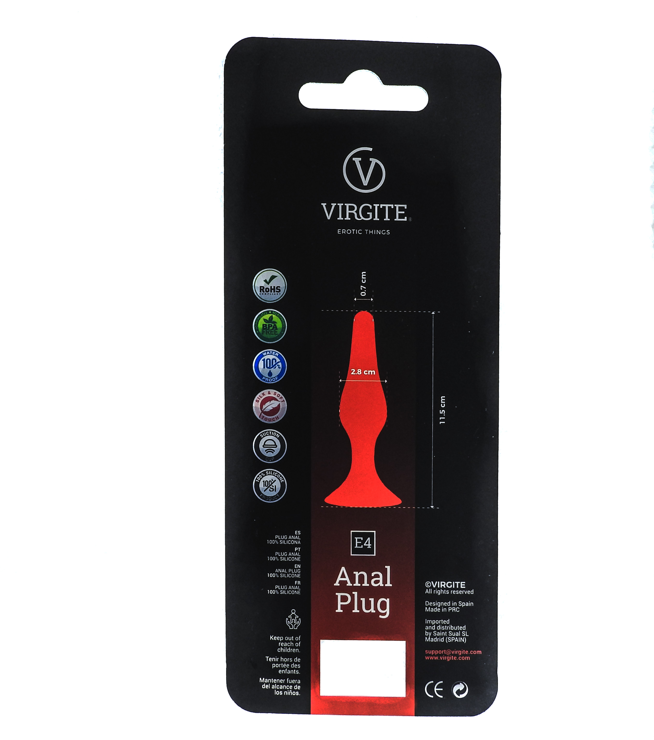 Love Hit E4 plug anale nero silicone ventosa