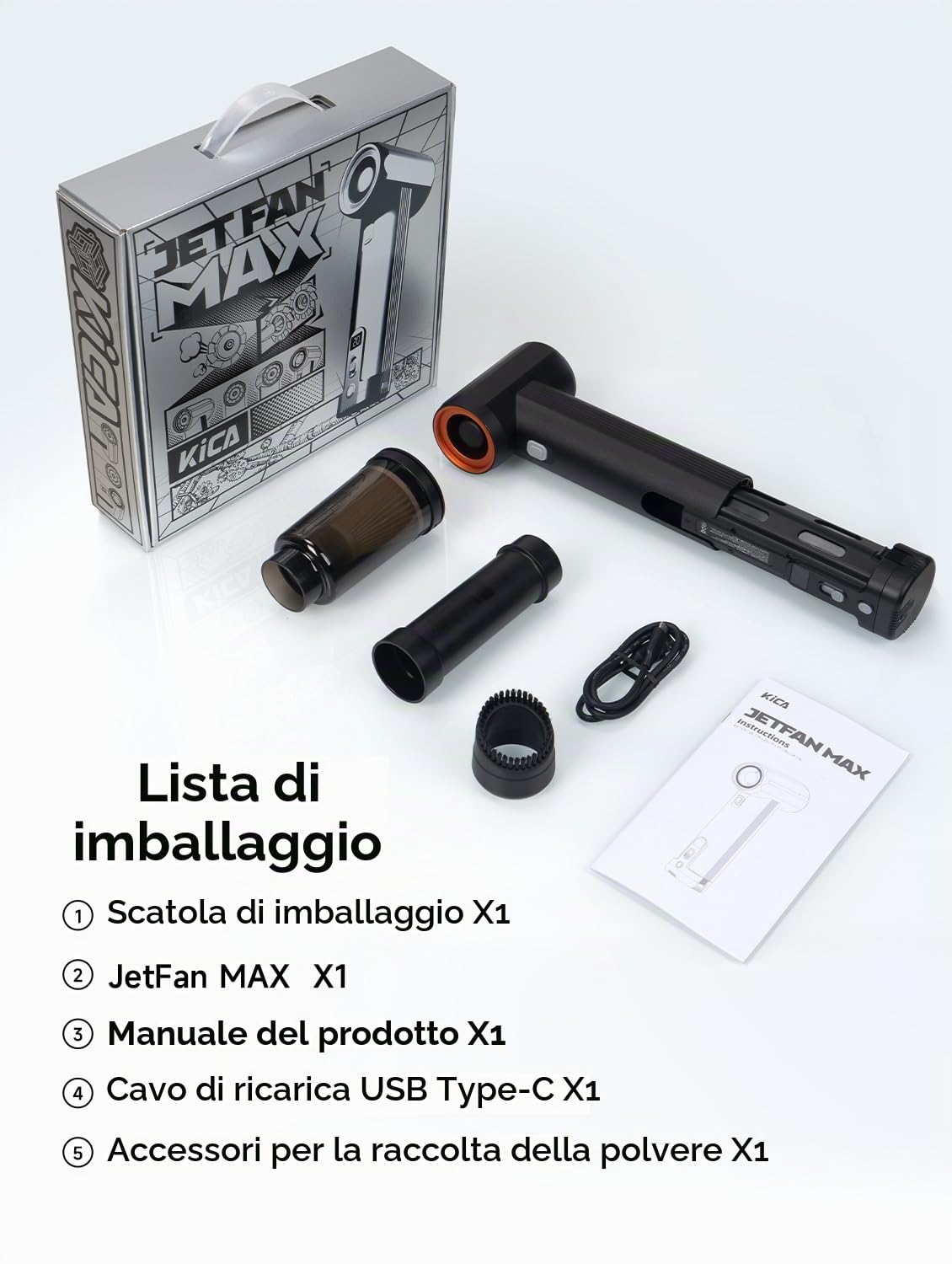 Kica JetFan Max soffiatore turbo per auto