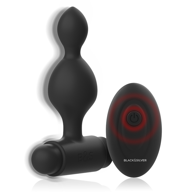 Black&Silver Tucker plug vibrante con telecomando 8 cm