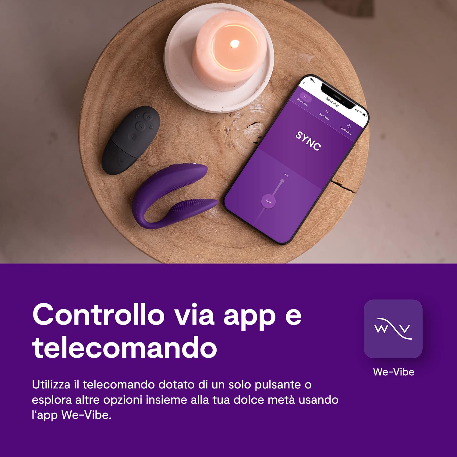 We-Vibe Sync 2 vibratore di coppia viola con app