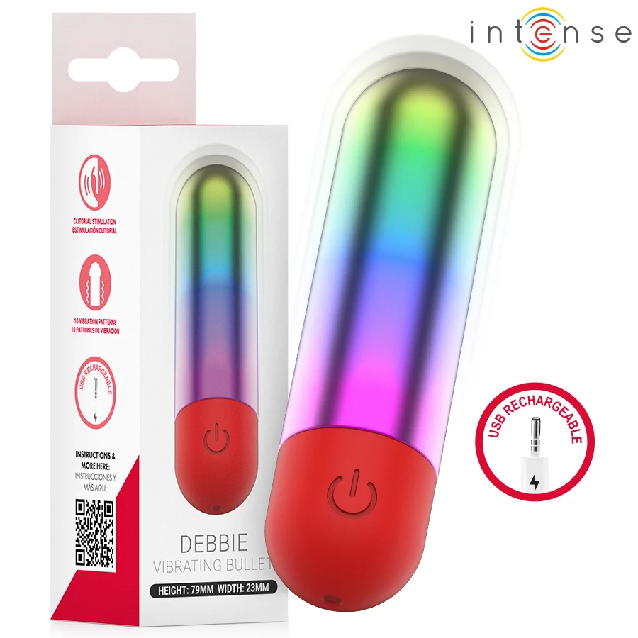 Intense Debbie mini vibratore clitorideo arcobaleno 10 programmi