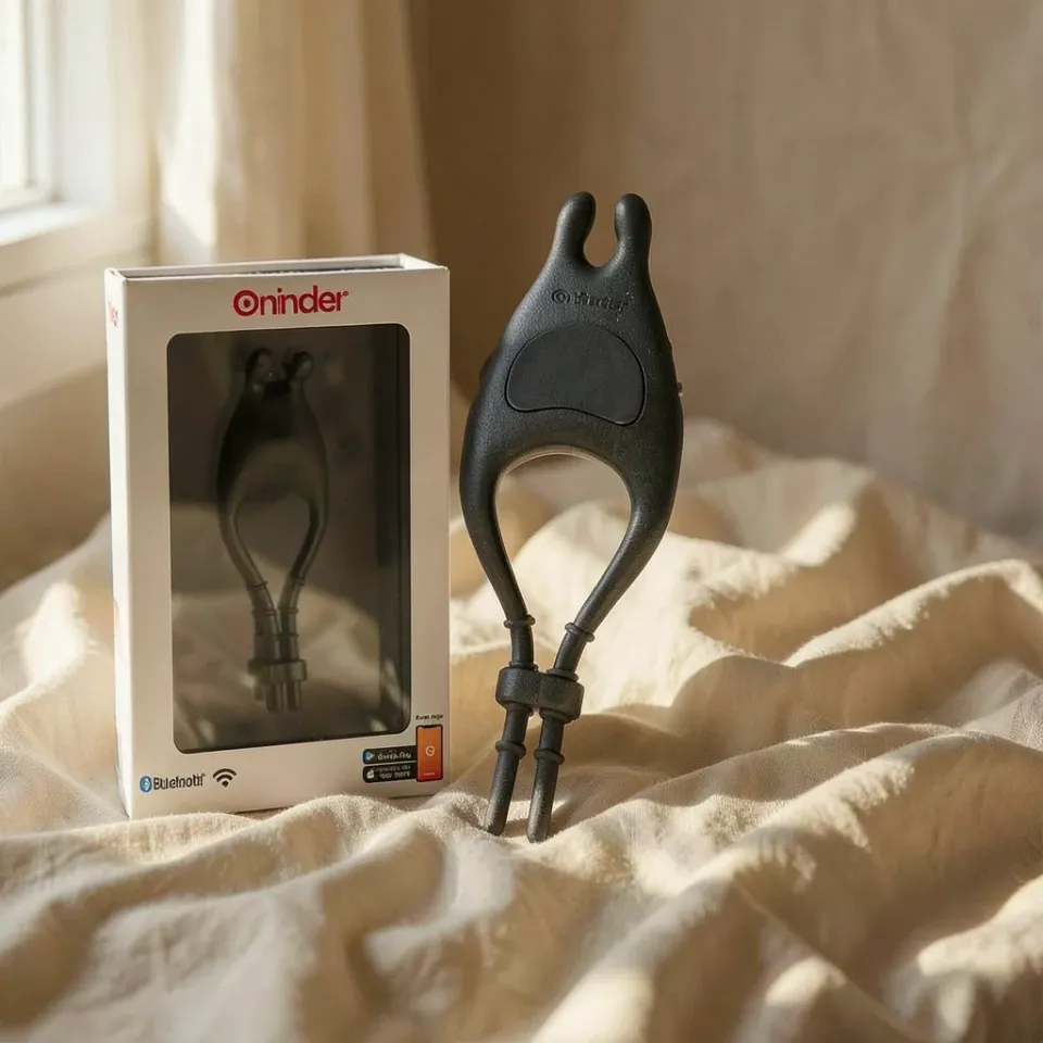 Oninder Pampa anello vibrante coppia nero silicone app