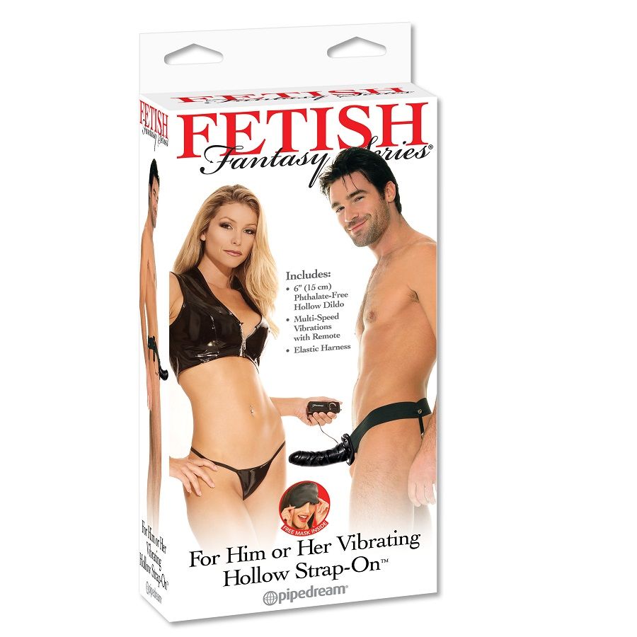 Fetish Fantasy Hollow Strap-On vibrante nero 15 cm