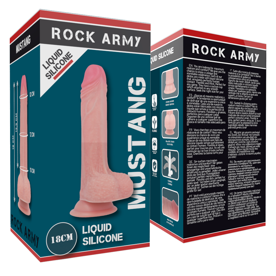 Rockarmy Mustang dildo in silicone 18 cm naturale