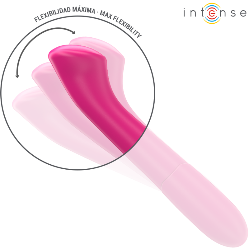 Intense Paty 19 cm vibratore rosa silicone flessibile 10 modi