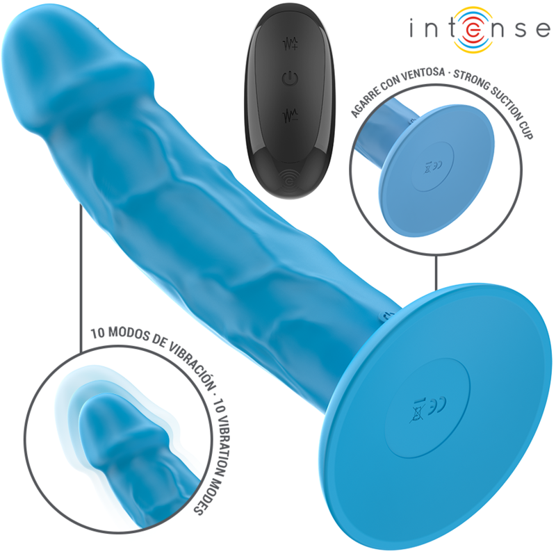 Intense Phoebe Blu vibratore 17 cm silicone morbido