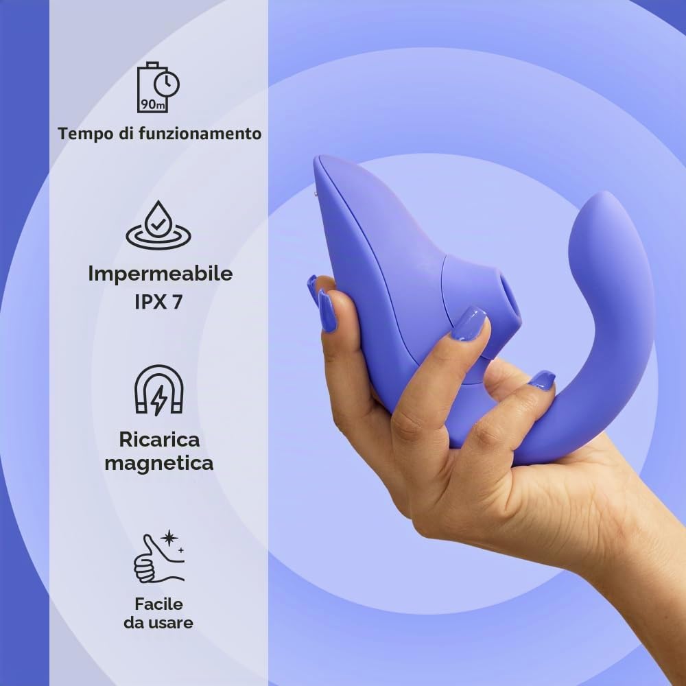 Womanizer Blend vibratore rabbit blu doppia stimolazione