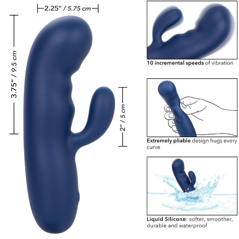 CalExotics Cashmere Silk Duo vibratore rabbit blu