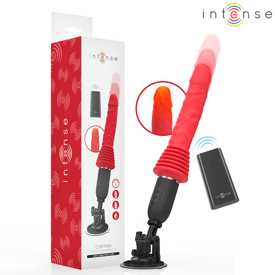 Intense Cynthia vibratore riscaldante con ventosa 31 cm