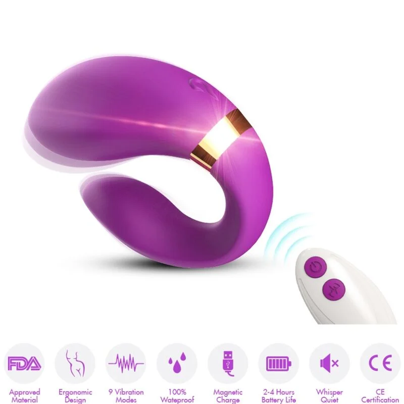 Armony Mezzaluna Viola vibratore di coppia con telecomando