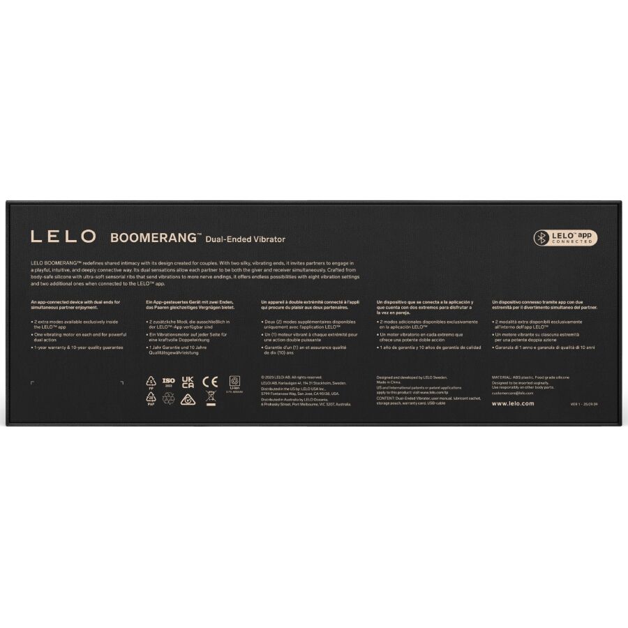 LELO Boomerang vibratore coppia doppia estremità viola