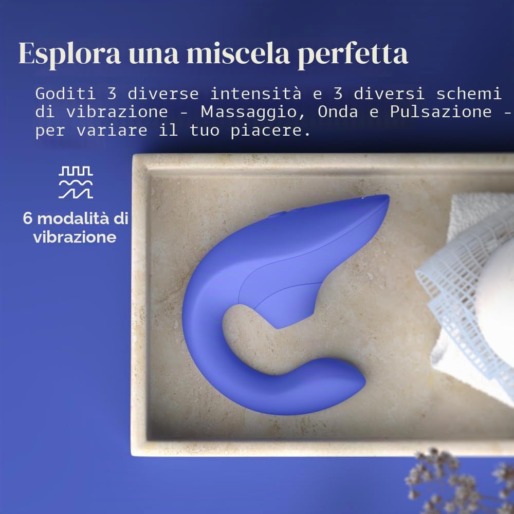 Womanizer Blend vibratore rabbit blu doppia stimolazione