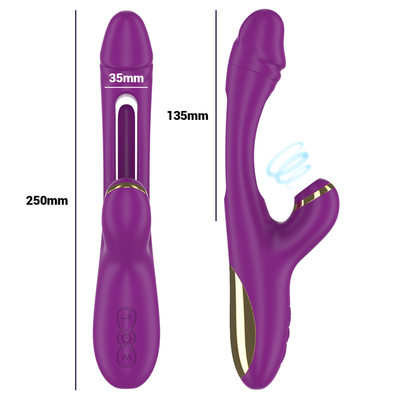 Ateneo Intense vibratore con aspirazione viola