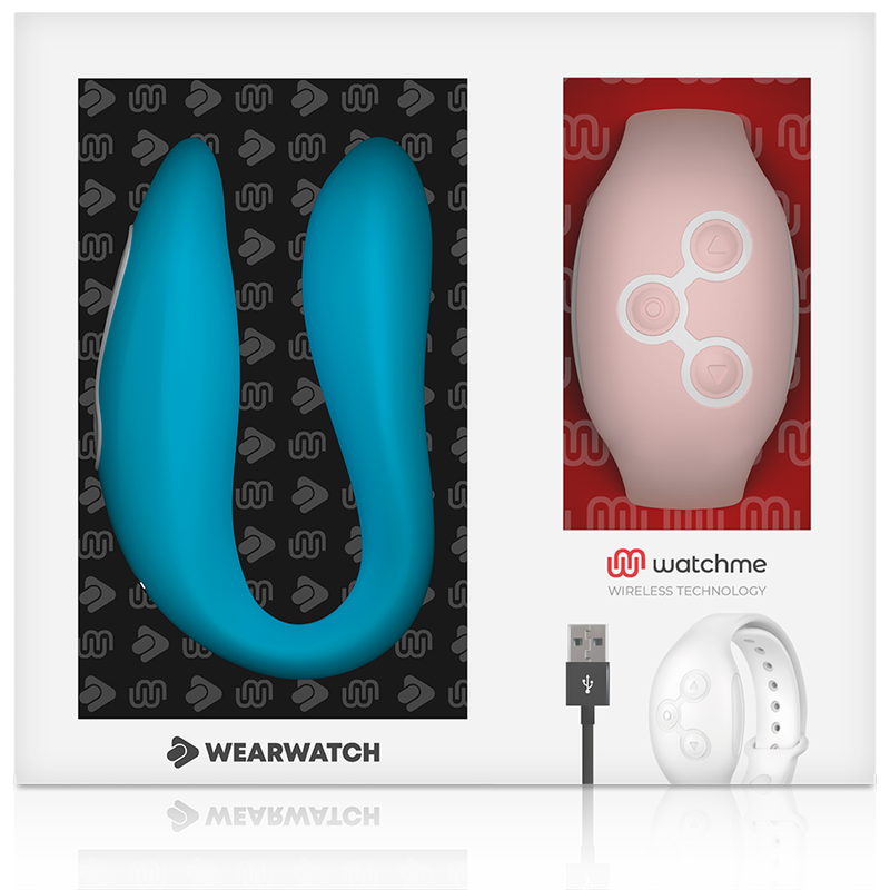 WEARWATCH Dual Vibratore coppia a U indigo rosa telecomando