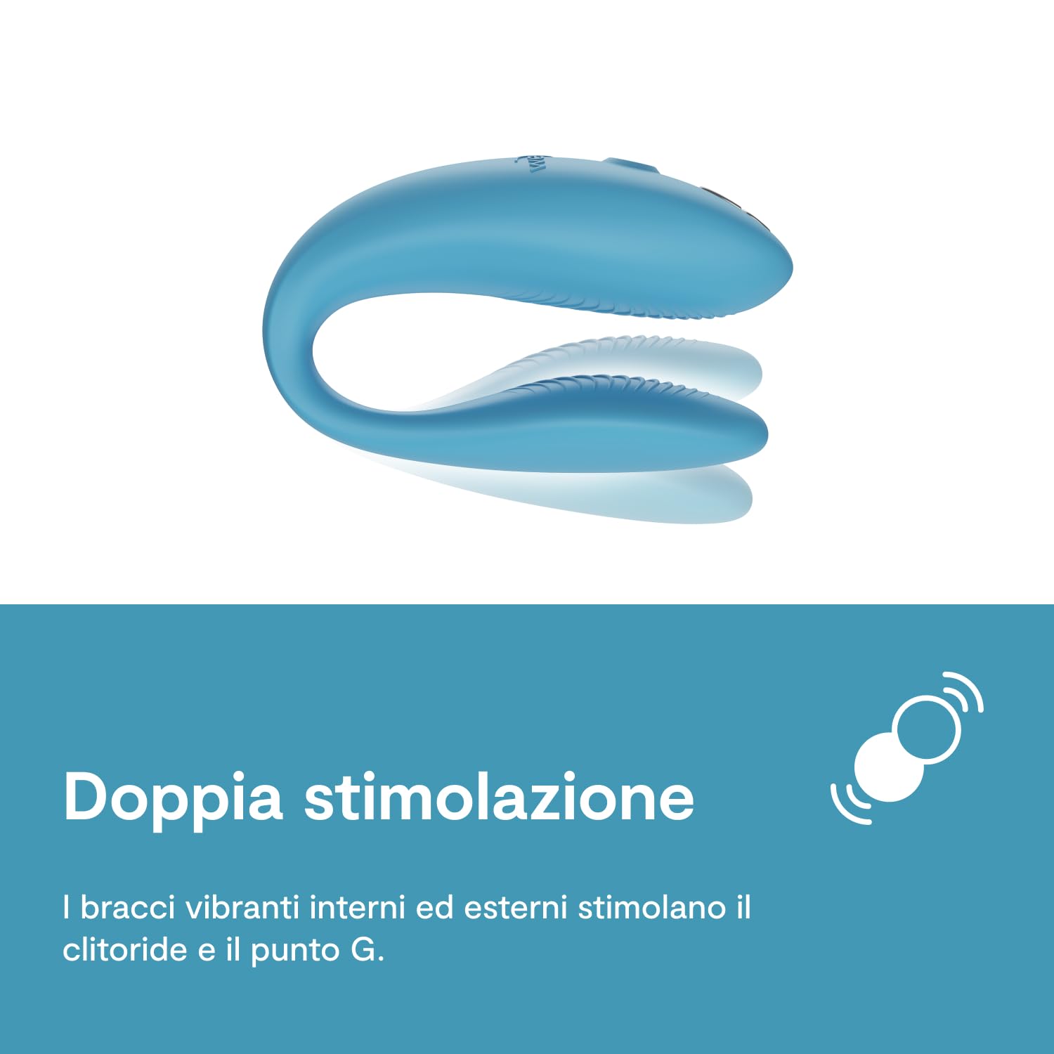 We-Vibe Sync Go vibratore di coppia blu con custodia