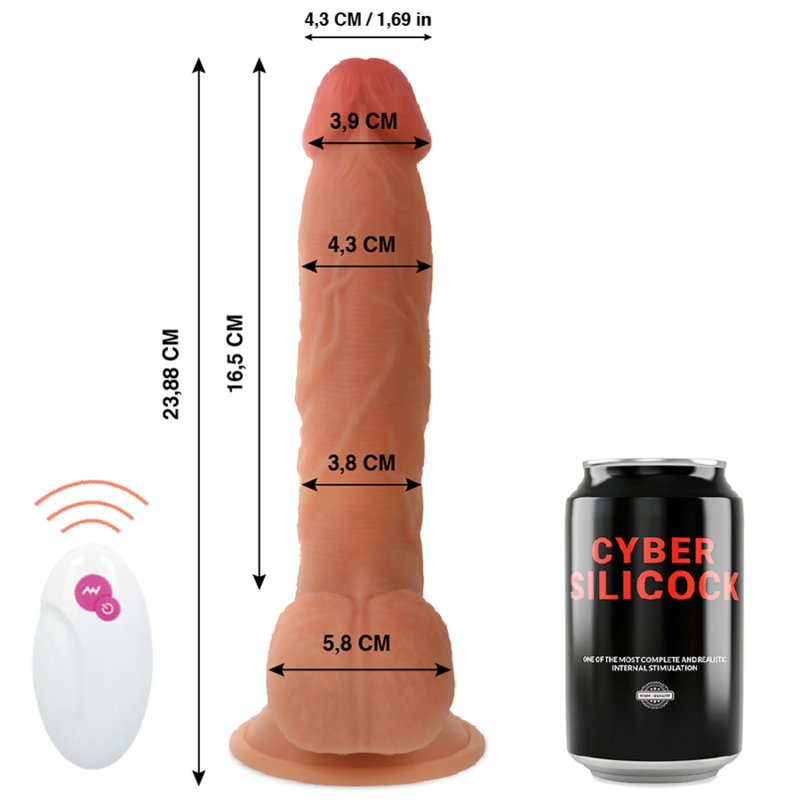 Cyber Silicock Master Ben fallo vibrante 16,5 cm telecomando