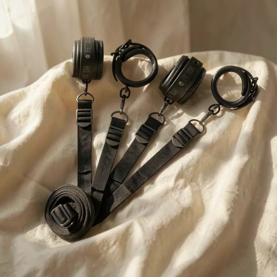 Fetish Submissive Set manette letto 4 cinghie bondage completo