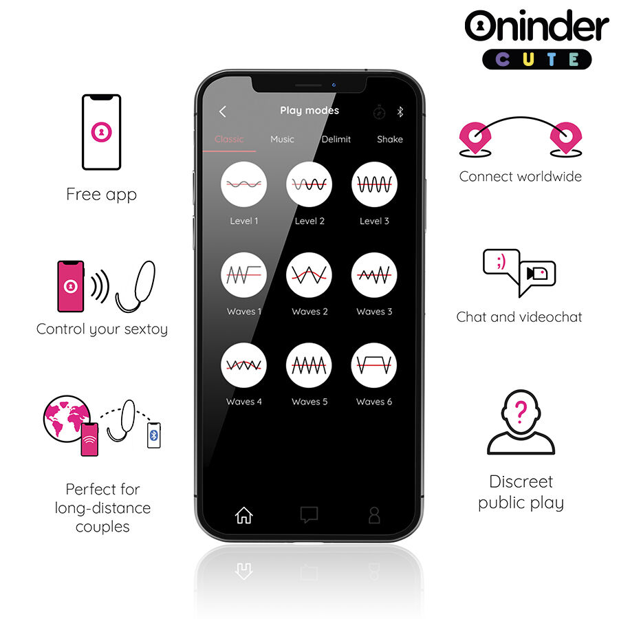 ONINDER Cute stimolatore coppia con app 9 vibrazioni
