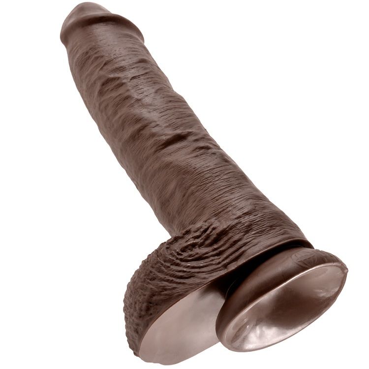 King Cock 25,4 cm dildo realistico marrone con sfere ventosa